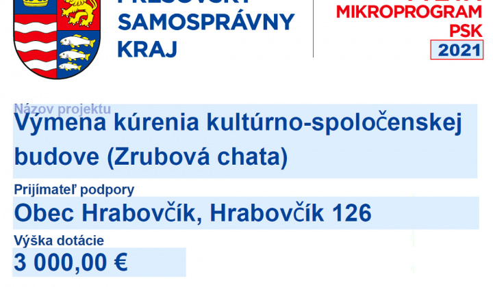 Úradná tabuľa / Medializácia projektu - Projekt podporený z rozpočtu PSK - foto